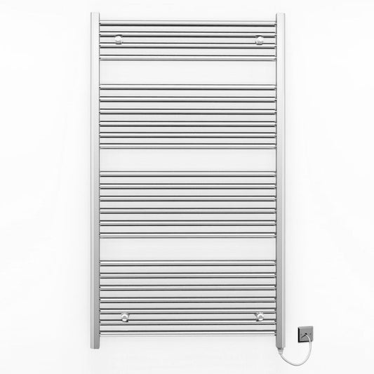 700mm x 1200mm Straight Chrome Electric Pre-Filled Heated Towel Rail Radiator