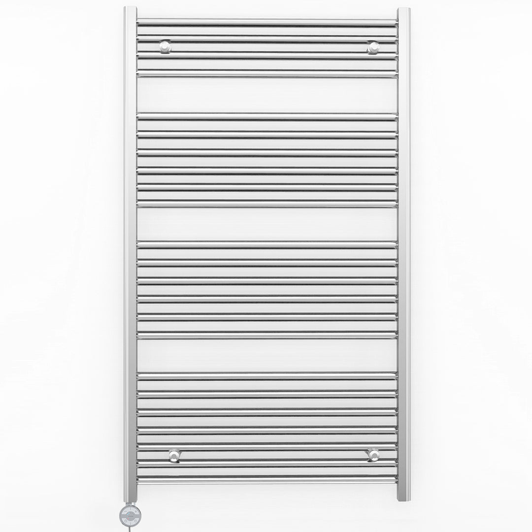 700mm x 1200mm Straight Chrome Electric Pre-Filled Heated Towel Rail Radiator