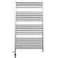 Dual Fuel 800mm x 1200mm Straight Chrome  Heated Towel Rail Radiator- (incl. Valves + Electric Heating Kit)