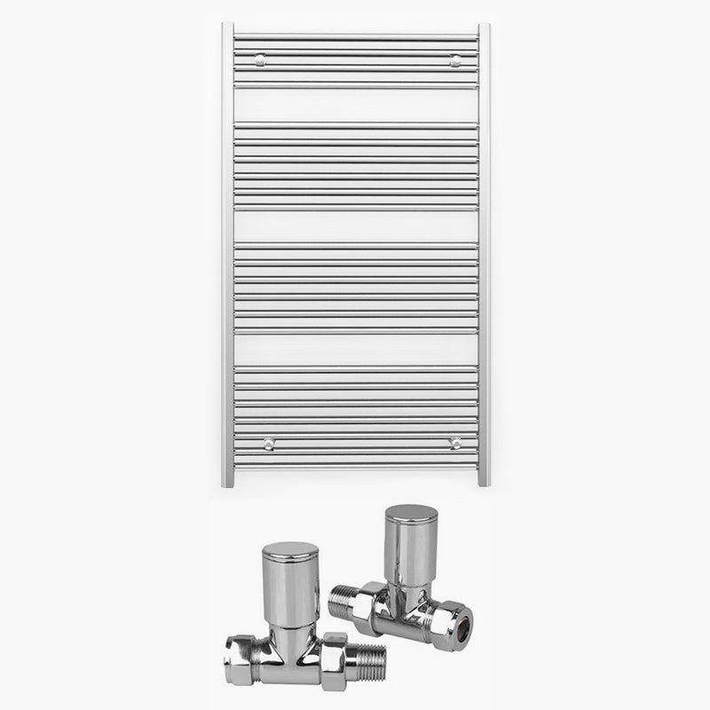 700mm Wide - Heated Towel Rail Radiator Chrome - Straight