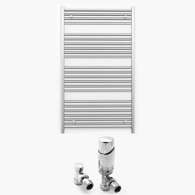 800mm Wide - Heated Towel Rail Radiator Chrome - Straight