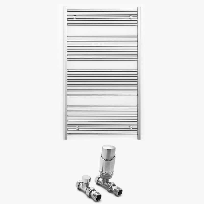 800mm x 1200mm Straight Chrome Heated Towel Rail Radiator