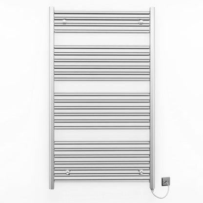 700mm x 1200mm Straight Chrome Electric Pre-Filled Heated Towel Rail Radiator