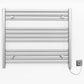 800mm x 600mm Straight Chrome Electric Pre-Filled Heated Towel Rail Radiator