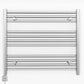700mm x 600mm Straight Chrome Electric Pre-Filled Heated Towel Rail Radiator