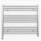 800mm x 600mm Straight Chrome Electric Pre-Filled Heated Towel Rail Radiator