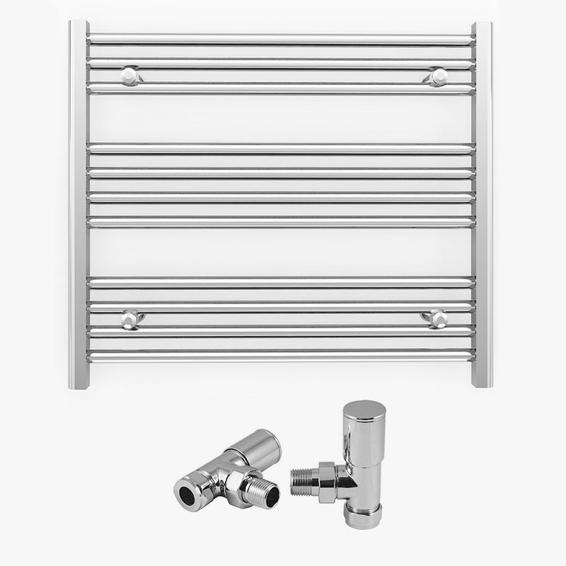 700mm x 600mm Straight Chrome Heated Towel Rail Radiator