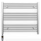 700mm x 600mm Straight Chrome Electric Pre-Filled Heated Towel Rail Radiator