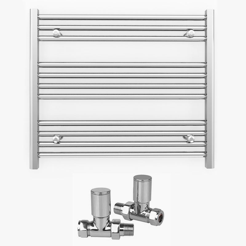 700mm x 600mm Straight Chrome Heated Towel Rail Radiator