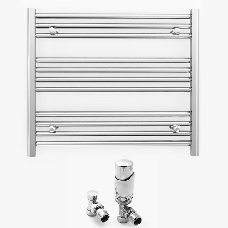 700mm Wide - Heated Towel Rail Radiator Chrome - Straight