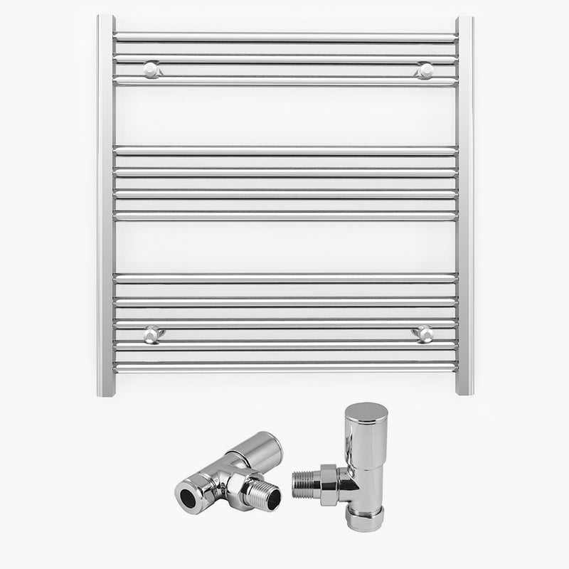 800mm x 700mm Straight Chrome Heated Towel Rail Radiator