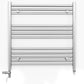Dual Fuel 900mm x 700mm Straight Chrome Heated Towel Rail Radiator- (incl. Valves + Electric Heating Kit)