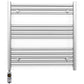 900mm Wide - Electric Heated Towel Rail Radiator - Flat Chrome - Straight