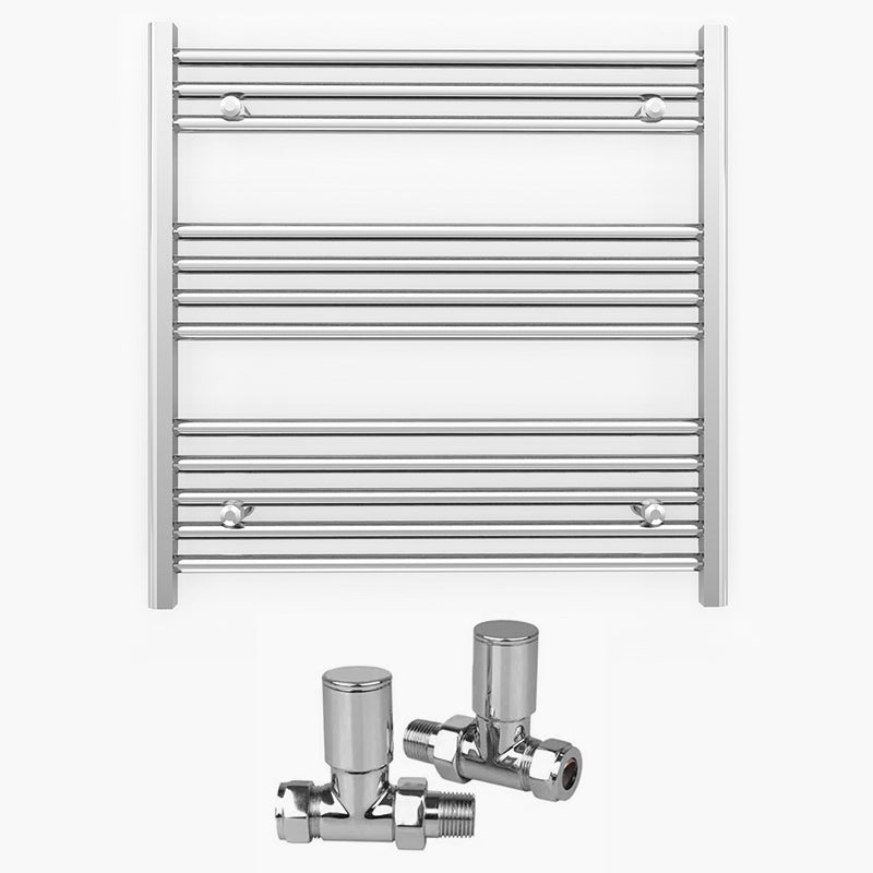900mm x 700mm Straight Chrome Heated Towel Rail Radiator