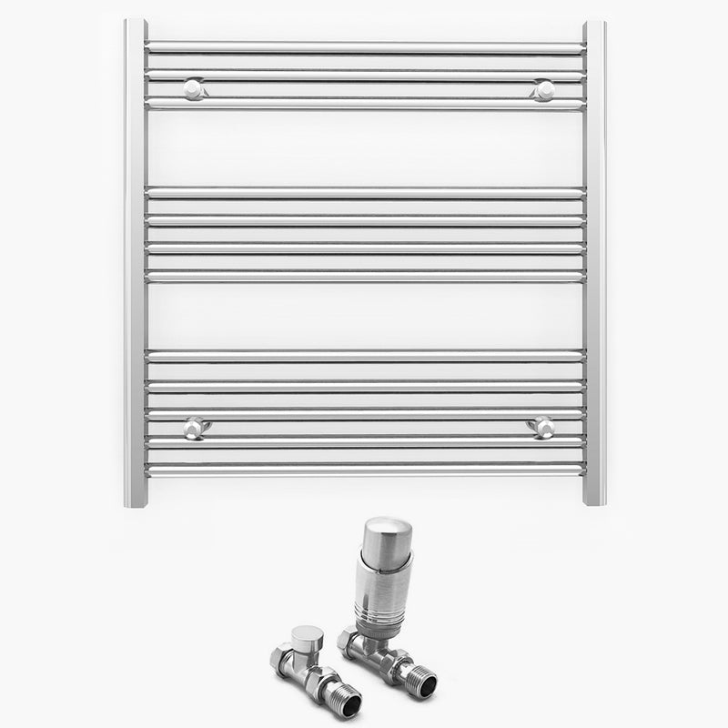800mm x 700mm Straight Chrome Heated Towel Rail Radiator