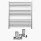 800mm x 800mm Straight Chrome Heated Towel Rail Radiator