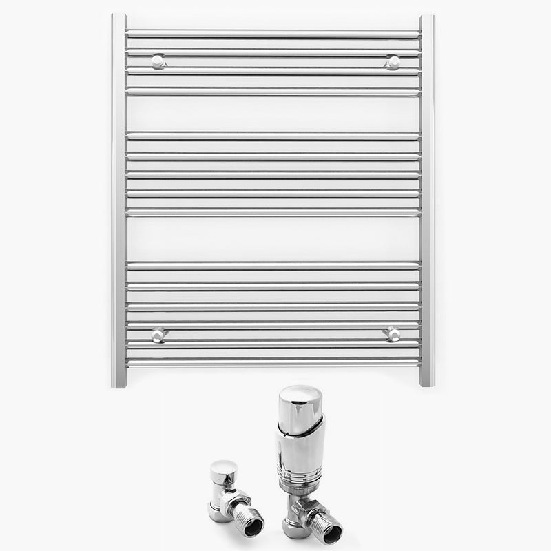 700mm x 800mm Straight Chrome Heated Towel Rail Radiator