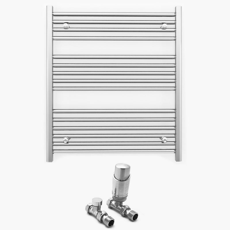700mm x 800mm Straight Chrome Heated Towel Rail Radiator