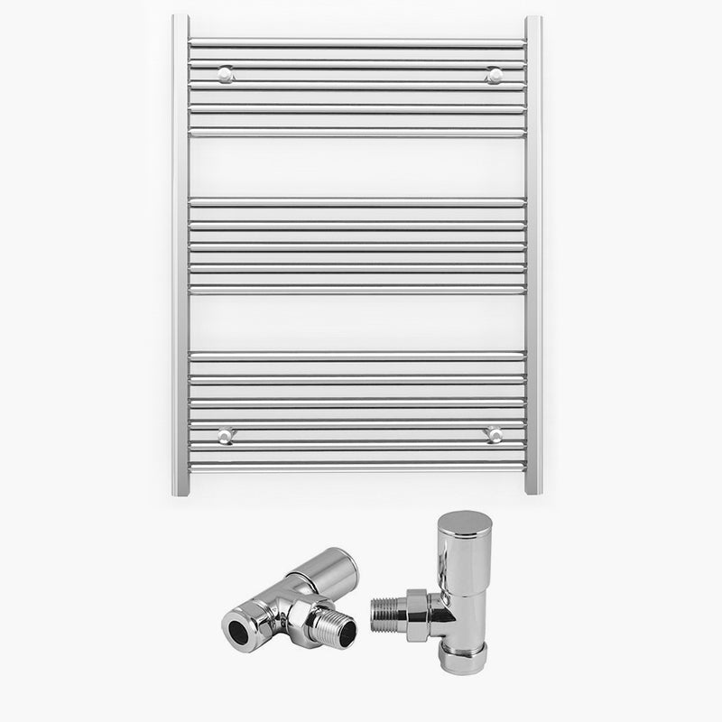 800mm x 900mm Straight Chrome Heated Towel Rail Radiator
