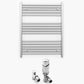 800mm x 900mm Straight Chrome Heated Towel Rail Radiator