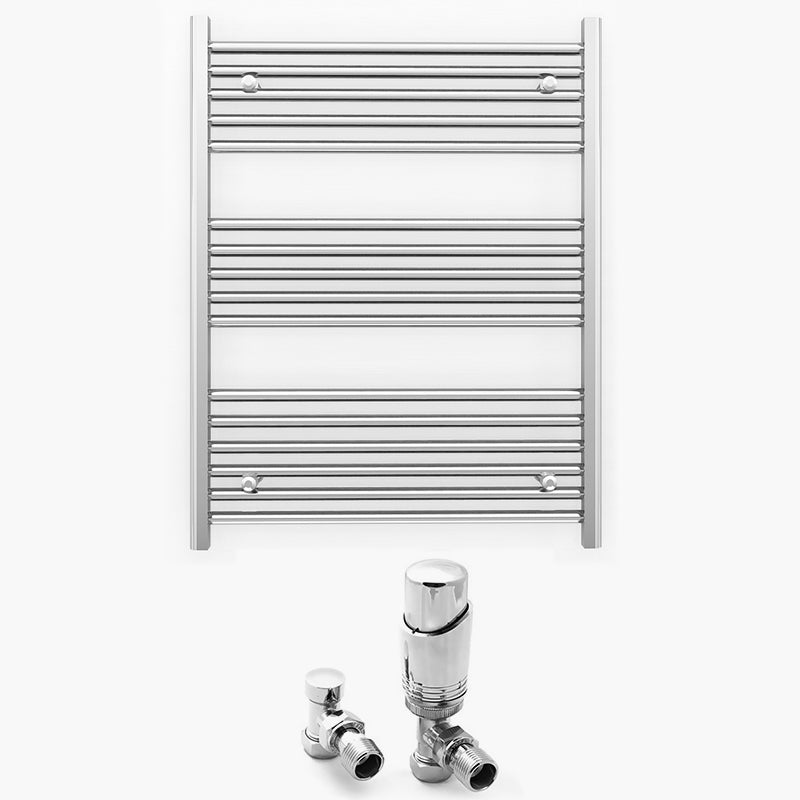 800mm x 900mm Straight Chrome Heated Towel Rail Radiator