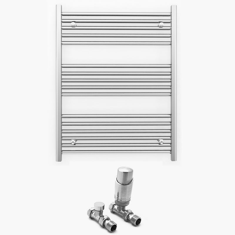 800mm x 900mm Straight Chrome Heated Towel Rail Radiator