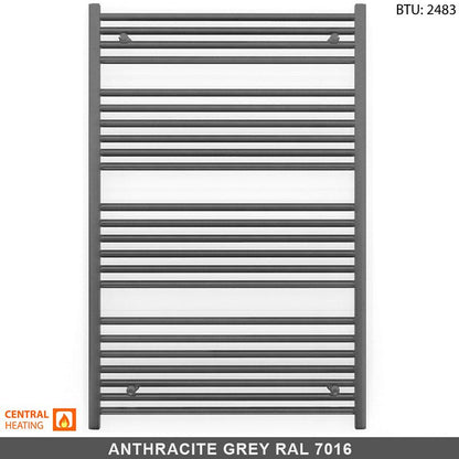 700mm x 1200mm Anthracite Grey Heated Towel Rail Radiator