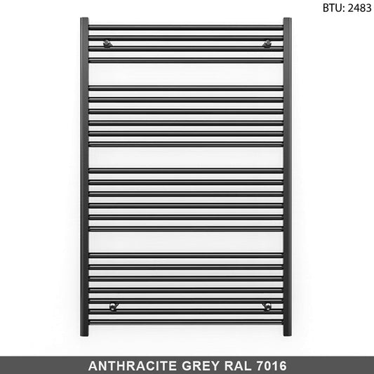 700mm x 1200mm  Anthracite Grey Electric Pre-Filled Heated Towel Rail Radiator