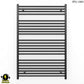 700mm x 1200mm Straight Matt Black Electric Pre-Filled Heated Towel Rail Radiator