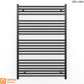 700mm x 1200mm Straight Matt Black Heated Towel Rail Radiator