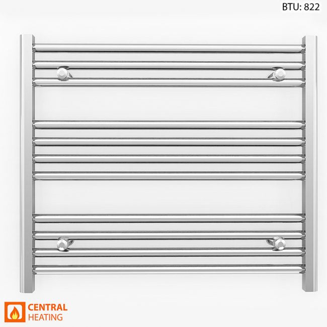 700mm x 600mm Straight Chrome Heated Towel Rail Radiator