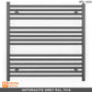 700mm x 800mm Anthracite Grey Heated Towel Rail Radiator