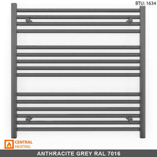 700mm x 800mm Anthracite Grey Heated Towel Rail Radiator