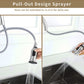 Chrome Pull-Out Kitchen Mixer - Stainless Steel (360°, Dual Spray) Model Kpy 30216 
