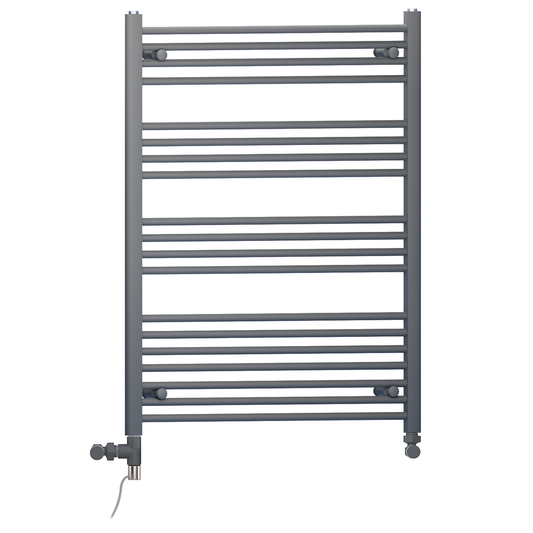 700mm x 1000mm Anthracite Grey Dual Fuel Heated Towel Rail Radiator