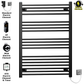 80 100 Matt Black Towel Rail Radiator Heated Warmer Wide High Electric Pre Filled Element All Elements bd9e62dc 6141 49c7 9ebf 94a8217ea045 