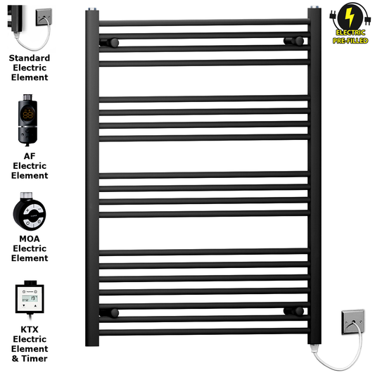 700mm x 1000mm Matt Black Electric Heated Towel Rail Radiator