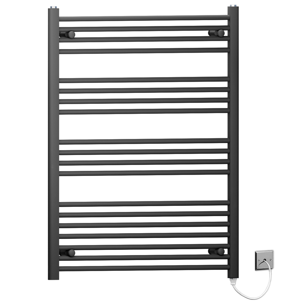 80 100 Matt Black Towel Rail Radiator Heated Warmer Wide High Electric Pre Filled Standard Manual Element