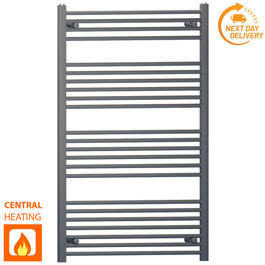 600mm x 1200mm Anthracite Grey Heated Towel Rail Radiator