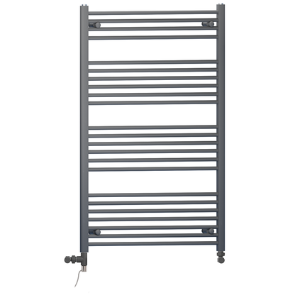  700mm x 1200mm Anthracite Grey Dual Fuel Heated Towel Rail Radiator 