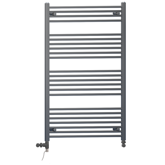 700mm x 1200mm Anthracite Grey Dual Fuel Heated Towel Rail Radiator