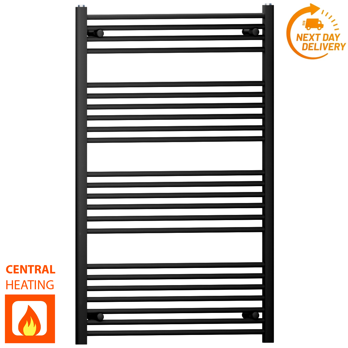 80 120 Matt Black Towel Rail Radiator Heated Warmer Wide High Central Heating