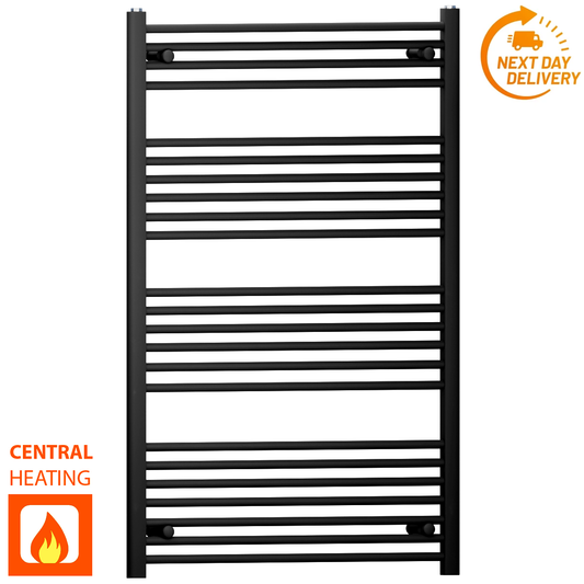 700mm x 1200mm Matt Black Heated Towel Rail Radiator
