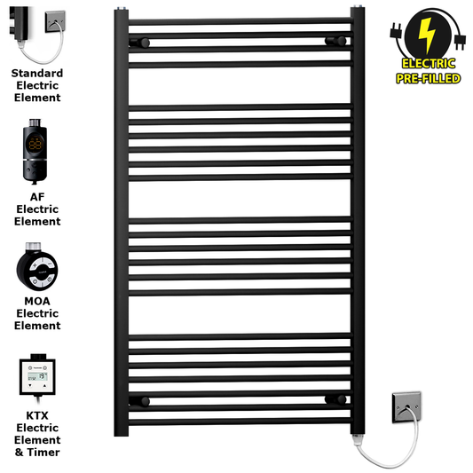 700mm x 1200mm Matt Black Electric Heated Towel Rail Radiator