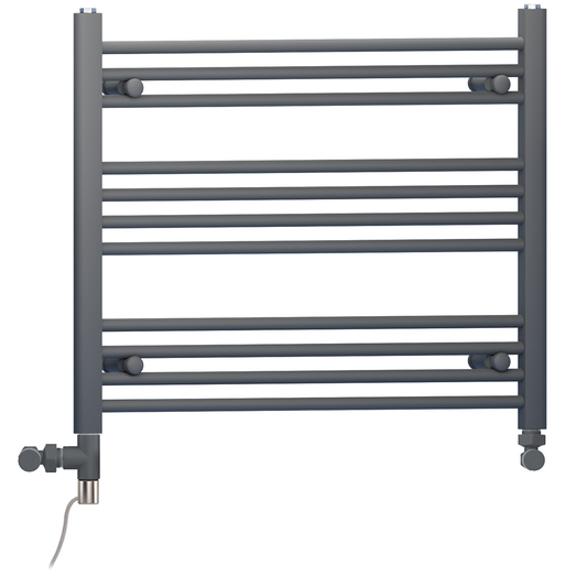 900mm x 600mm Anthracite Grey Dual Fuel Heated Towel Rail Radiator
