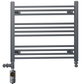 900mm x 600mm Anthracite Grey Dual Fuel Heated Towel Rail Radiator 