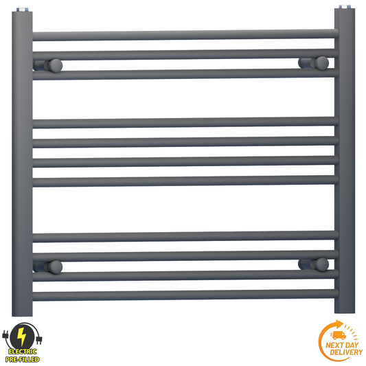 900mm x 600mm Anthracite Grey Electric Heated Towel Rail Radiator