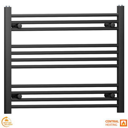 80 60 Matt Black Towel Rail Radiator Heated Warmer Wide High Central Heating 