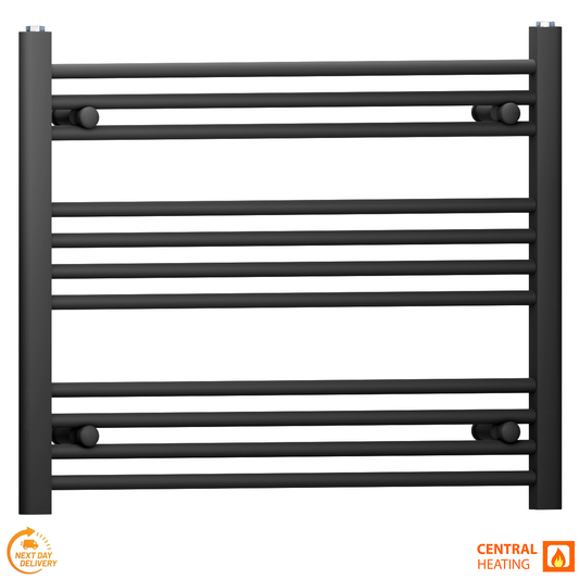 700mm x 600mm Matt Black Heated Towel Rail Radiator