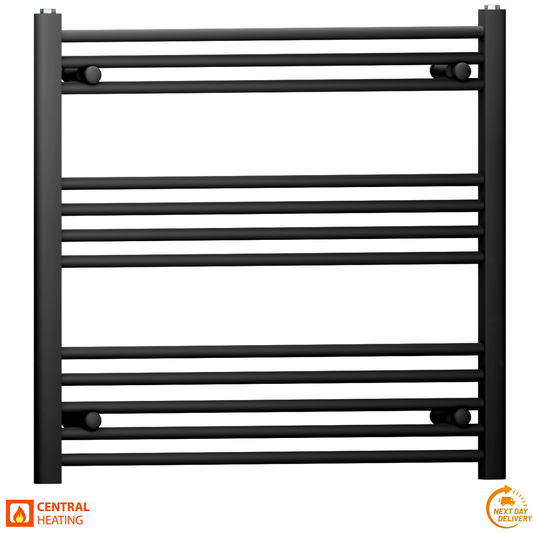900mm x 700mm Matt Black Heated Towel Rail Radiator